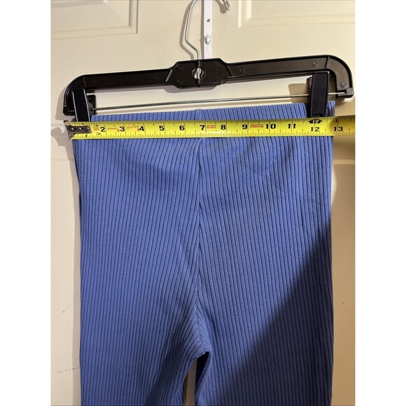 AERIE Ribbed Kick It Super Flare Pants Small Dusty Blue High Rise Boho - Picture 4 of 7